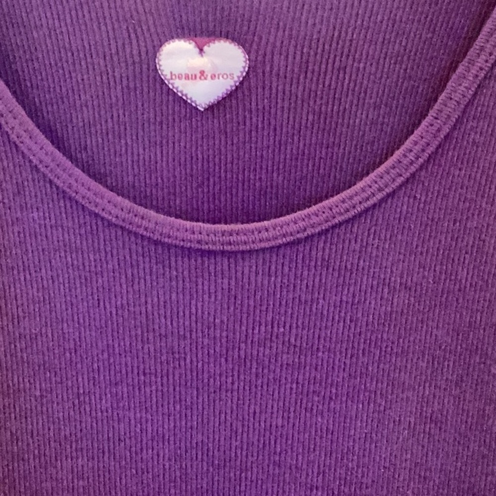 Purple Ribbed Tank - Picture 2 of 5